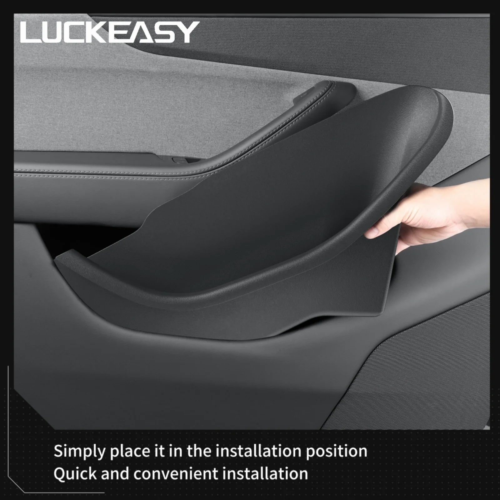 LUCKEASY für Tesla Model Y Launch 2025 Juniper Auto vorne hinten Türhalter Türgriff Aufbewahrungsbox Zubehör Tablett Organizer TPE