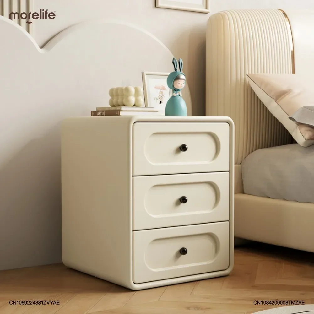 

Modern Minimalist Ultra Narrow Unit Crevice Cabinet Solid Wood Bedside Table Leather Light Luxury High-end Storage Cabinets K01