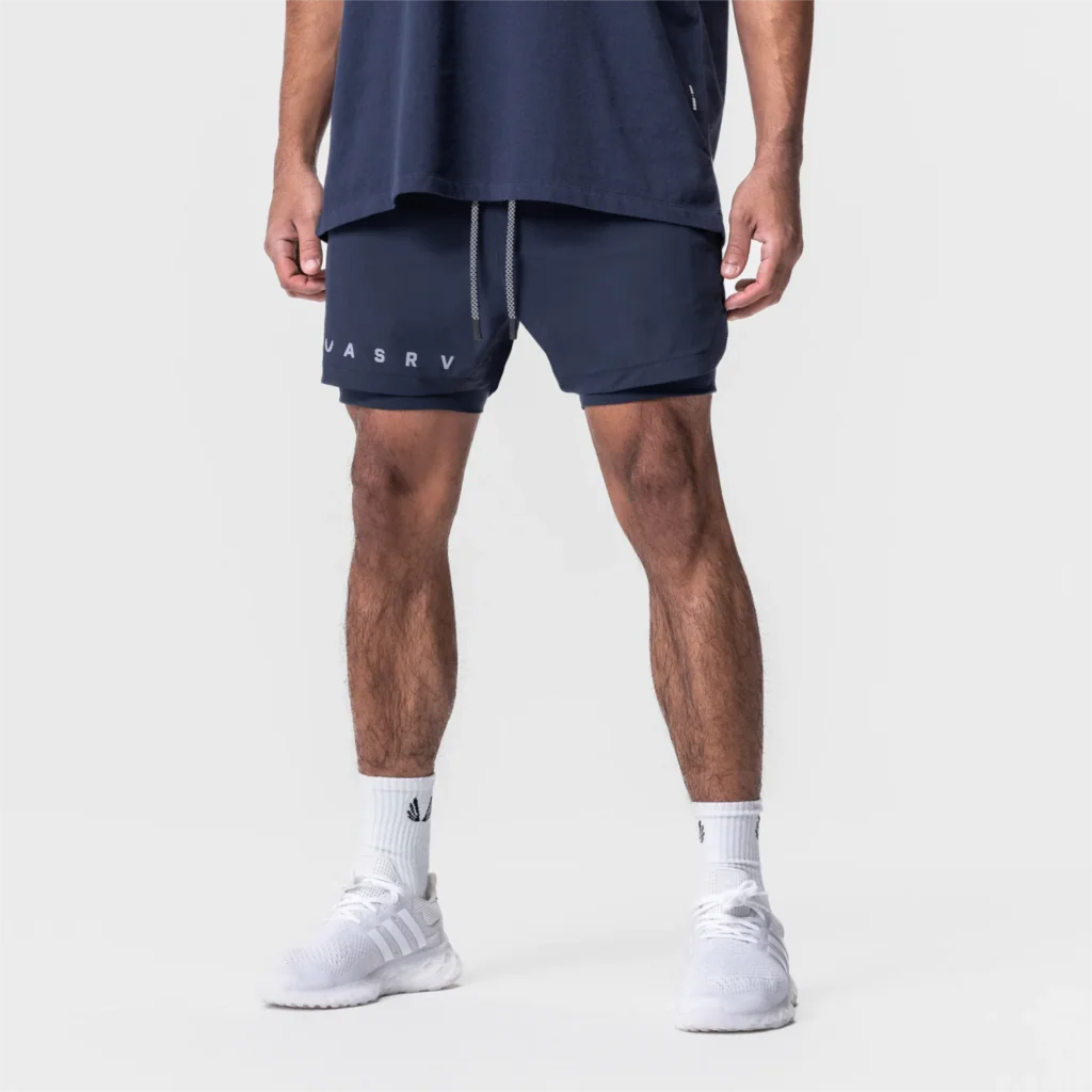 Nieuwe Zomer Jogger Sport Fitness Heren Shorts Hardloop Basketbal Training 2-In-1 Dubbellaags Shorts Sneldrogende Strandbroek