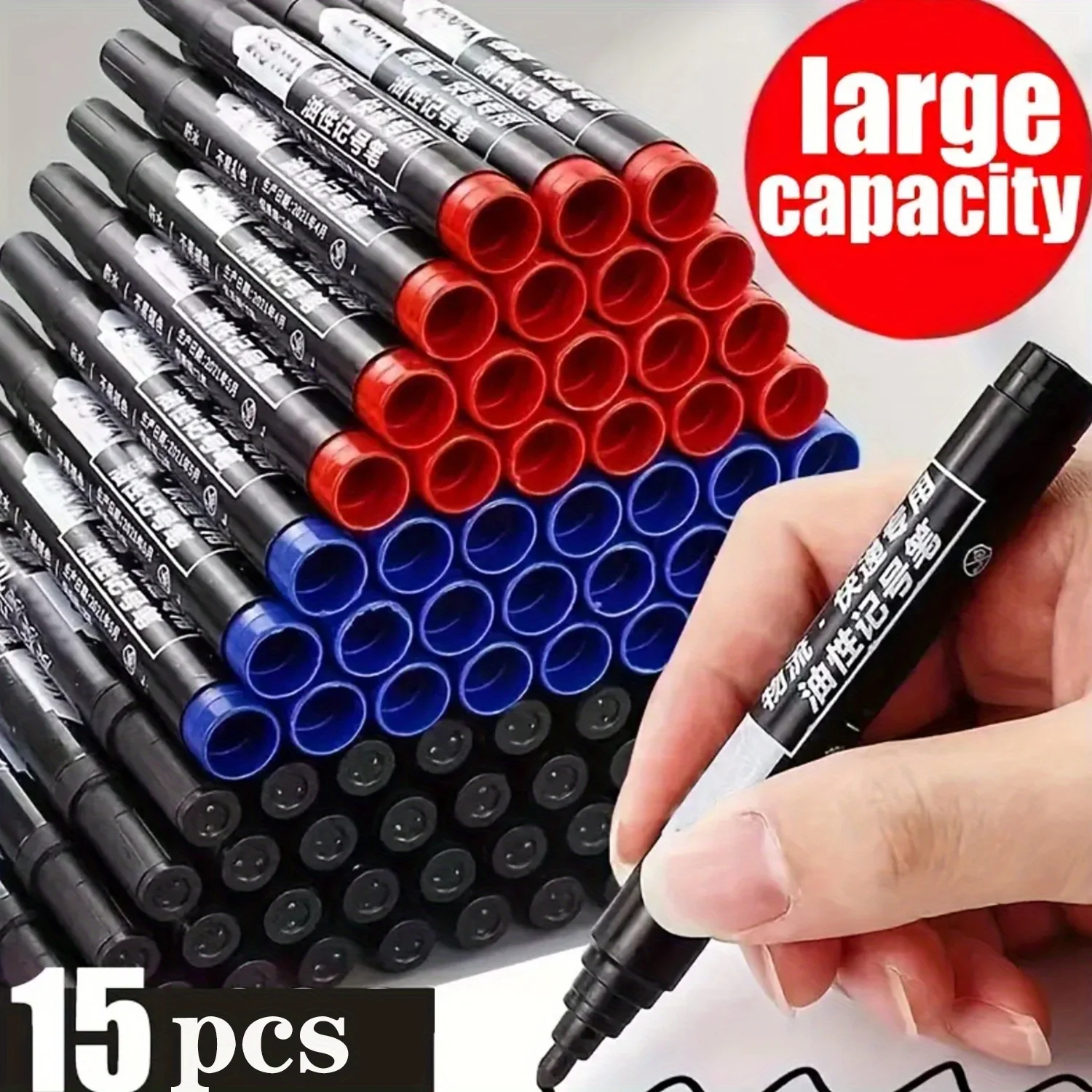 Conjunto de marcadores permanentes à base de óleo, 15 peças para papel, metal, vidro, madeira, - Ideal para escola, escritório, engenharia, construção, artes