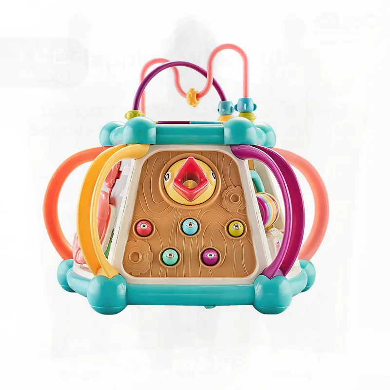 Tambor de mano multifuncional para niños, raqueta para bebé de 6/7 lados, juguete educativo para edades tempranas, poliedro educativo para bebés de 0 a 3 años