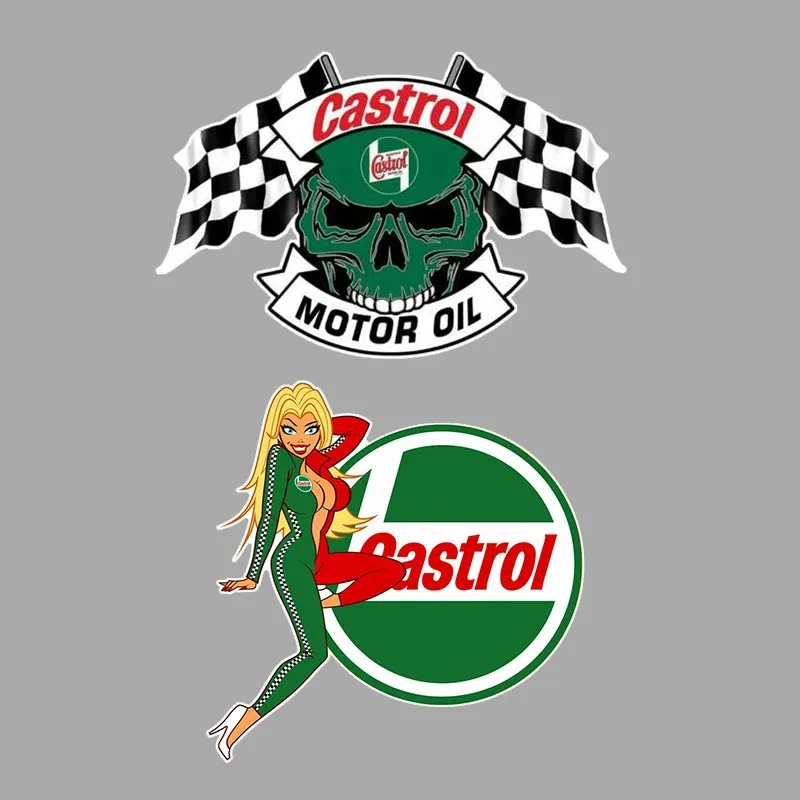 

Super Cool Castrol Huile Racing Autocollants Car Sticker Auto Moto Vinyl Rally Voiture Rear Windshield Trunk PVC Wholesale