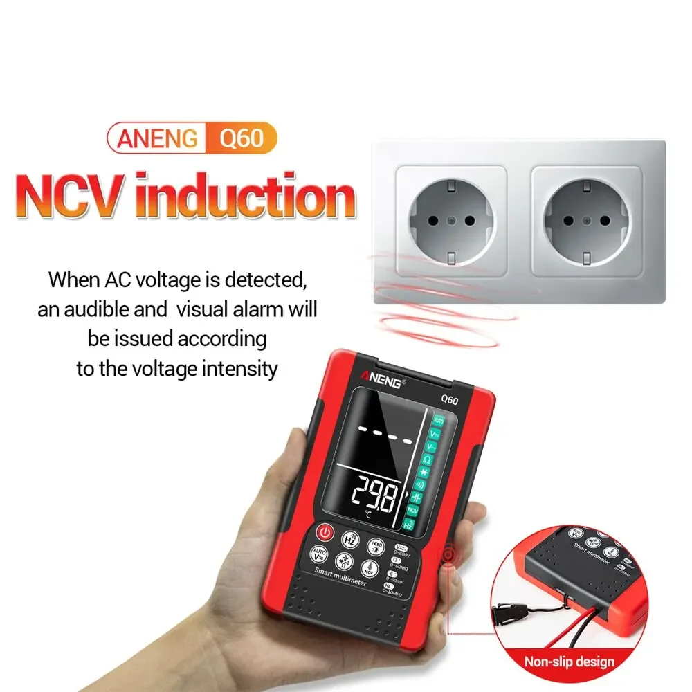 Aneng Q60 Digitale Multimeter Hoge Precisie Digitale Anti-Burn Intelligente Multimeter Elektrische Capaciteit