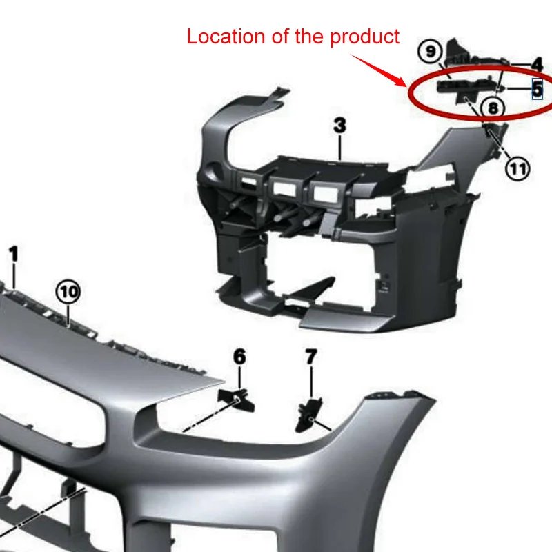 Front rear Bumper grille fender Bracket Holder GUIDE for BMW G87 M2 51118081243 Left Down 51118081244 51118082162 51118082161