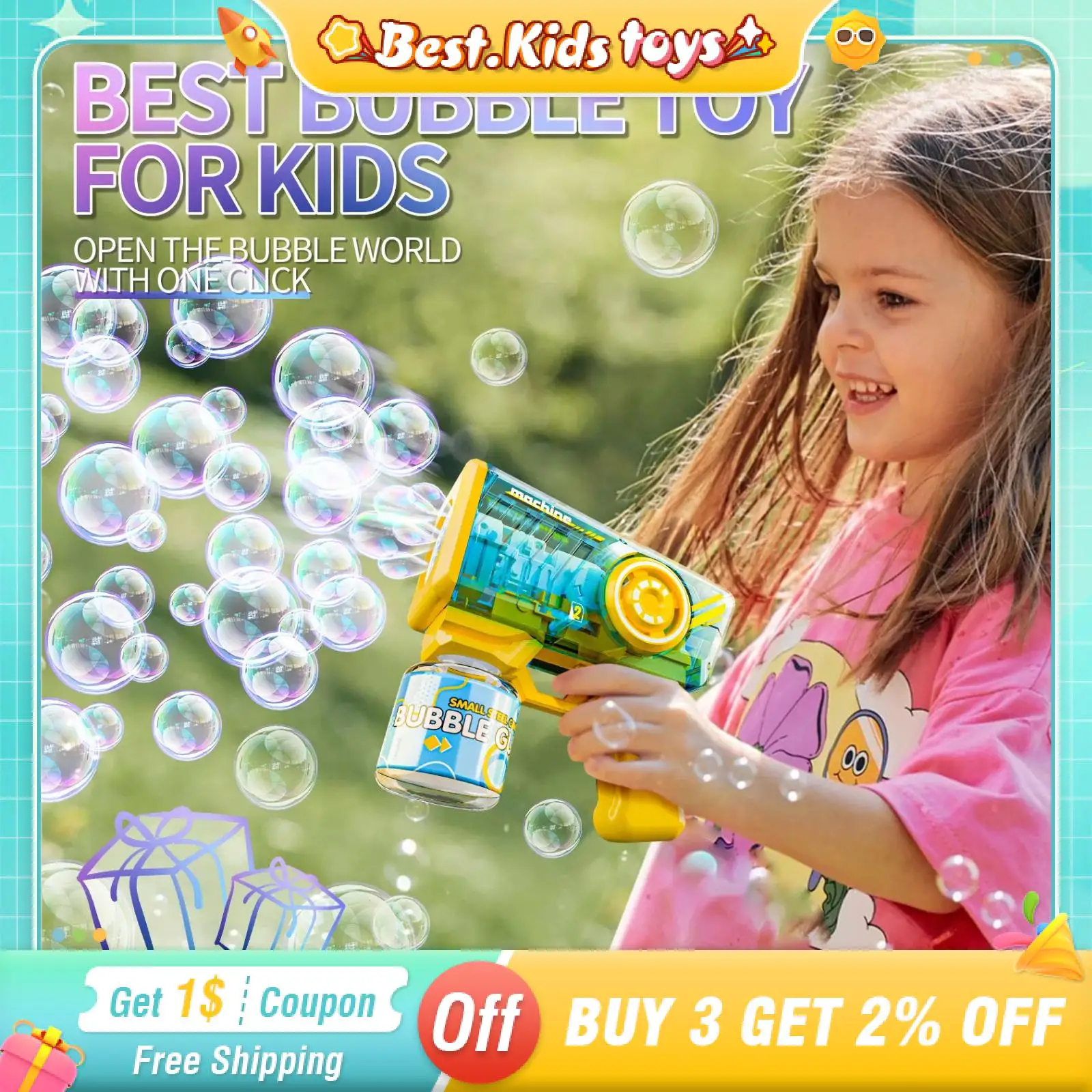 

12 Holes Handheld Bubble With Spray Cool Light Automatic Soap Blowing Bubble Machine Kids Toy Outdoor Party Game Birthdays Gift
