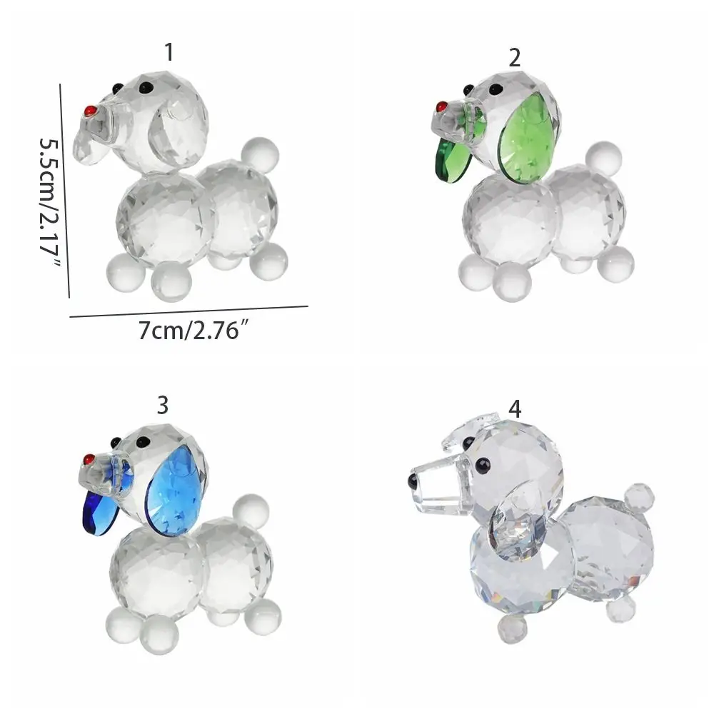 Забавная Хрустальная статуя собаки ручной работы, милая 3D прозрачная статуэтка животного из мультфильма, детский подарок