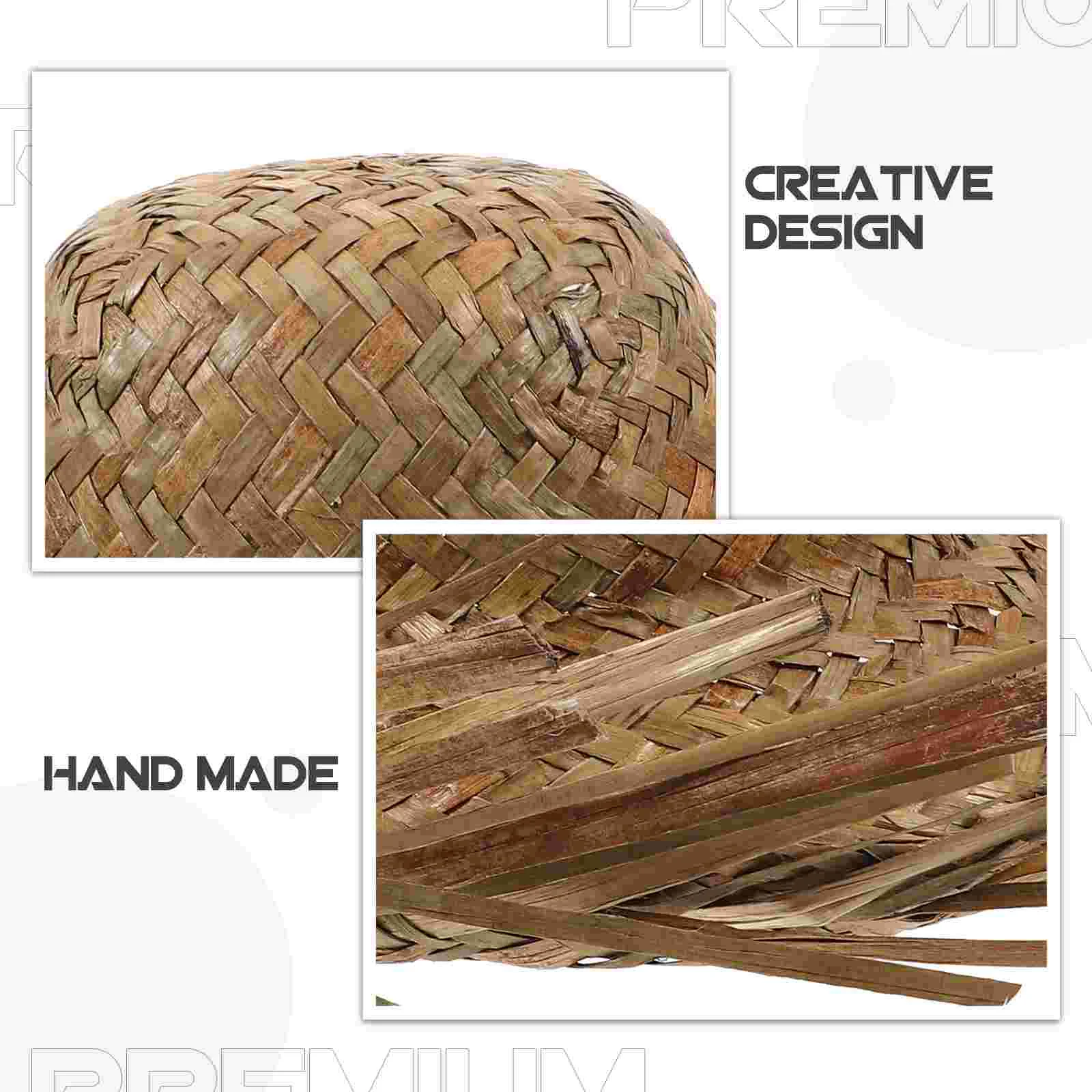 Straw Hat Sun Outdoor Proof Headband Protection Caps The Clothing Western Style Hawaiian Hula Woven Cowboy for Men