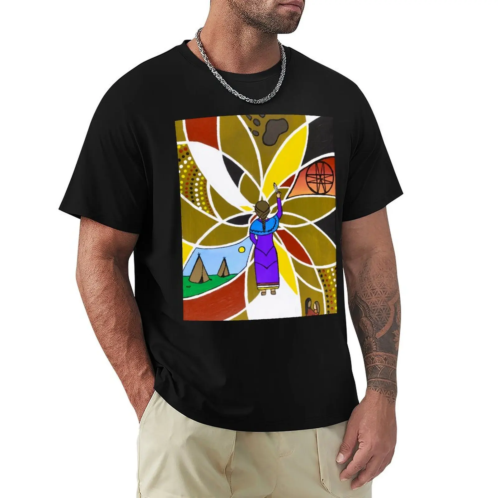 

Mi’kmaq Proud Woman T-Shirt Work Wear Simple Tee Shirt