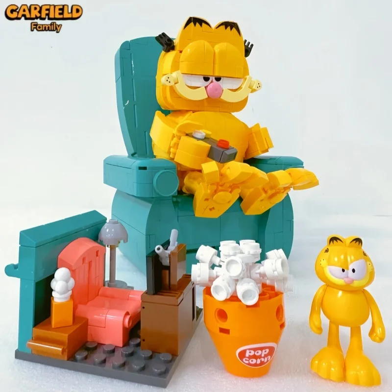 

Garfield Building Blocks Home Diary Cartoon Anime Children Small Particle Assembly Toy Model Assembly Ornament Collectible Gift