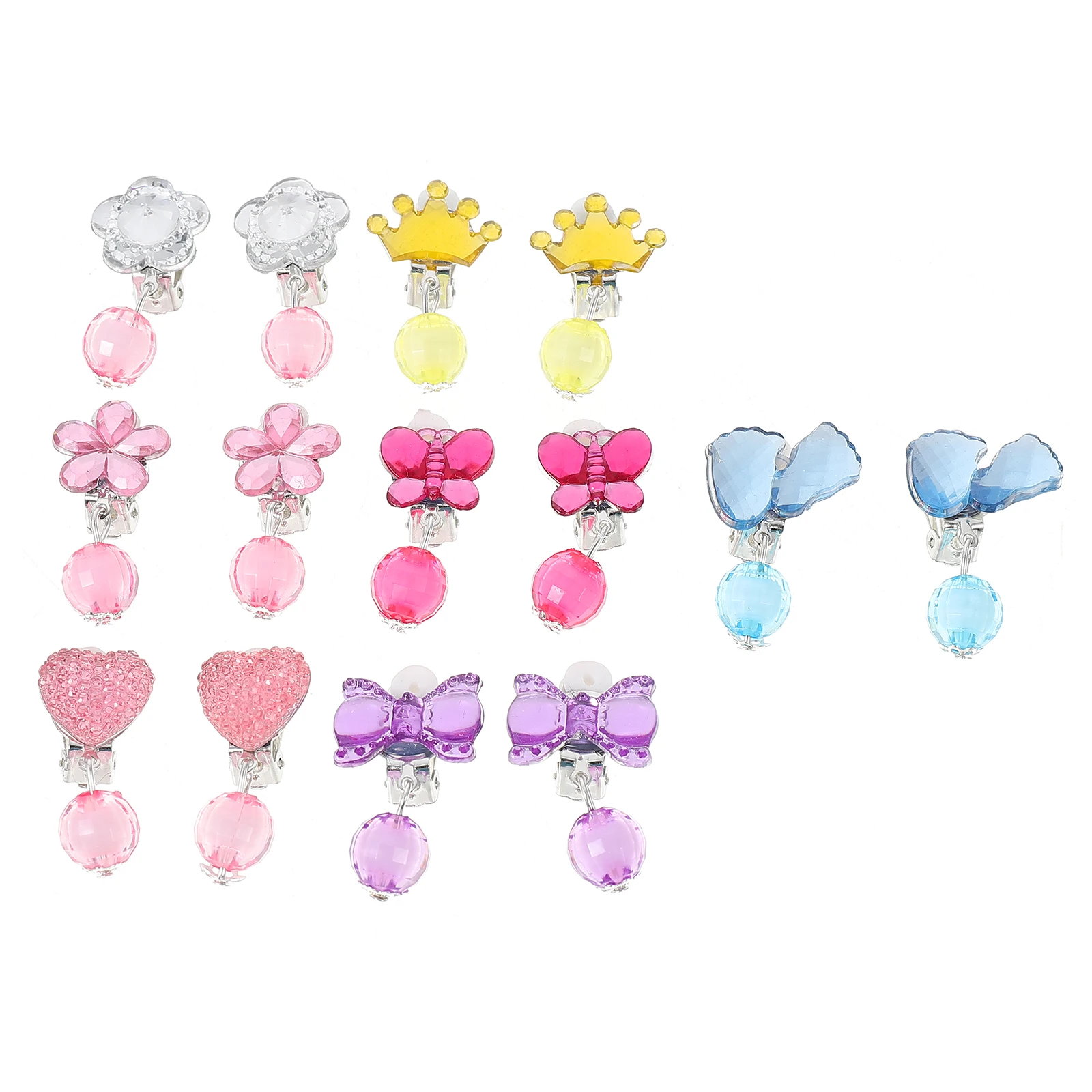 

Ear Clips Non Piercing Kids Earrings Set Girls Cartoon Birthday Party Daily Non-Piercing Earrings Wear Storage Box