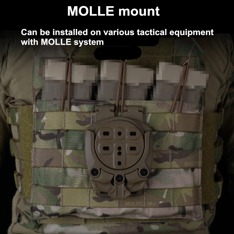 Gun Holster Adapter 360 Degree Revolve Hunting Pistol Base Mounting Modular Airsoft Shooting Holster Accessories