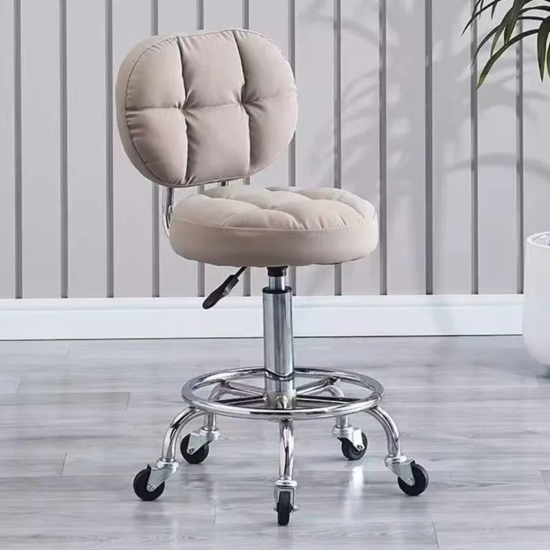 OMGD Bar Chair Back Chair For Beauty Salon Nail Salon Hairdresser Lift Rotary Roller Slide Bar Stool
