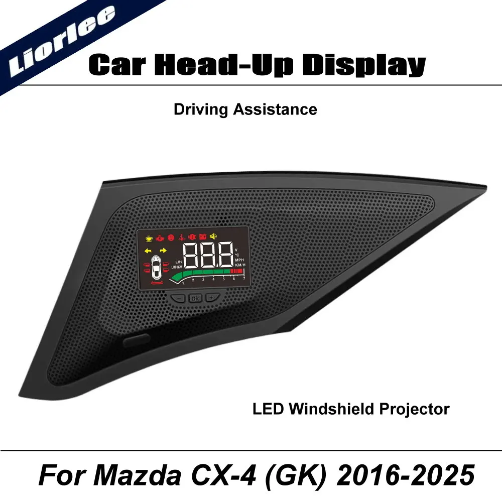 

Car LED Projector For Mazda CX4 CX-4 2016-2025 Auto HUD Head-Up Display Windshield Safe Driving Assistance Accessories