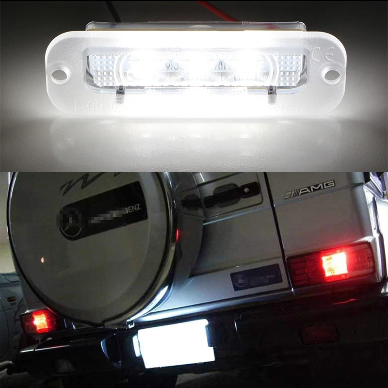 2 Luces LED para Matrícula de Benz W463 Clase G G500 G550 G55 AMG, Lámparas de Luz de Estacionamiento Automáticas A4638200356 A463 820 03 56
