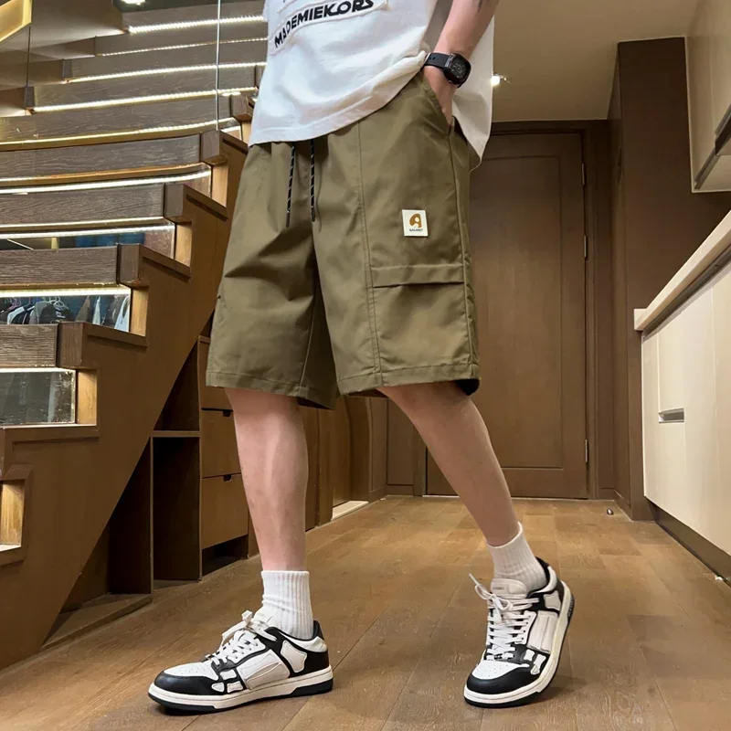 Summer Men Loose Cargo Shorts Multi-Pocket Baggy Short Pants Y2k Streetwear Kpop Military Tactical Shorts Casual Jogging Shorts