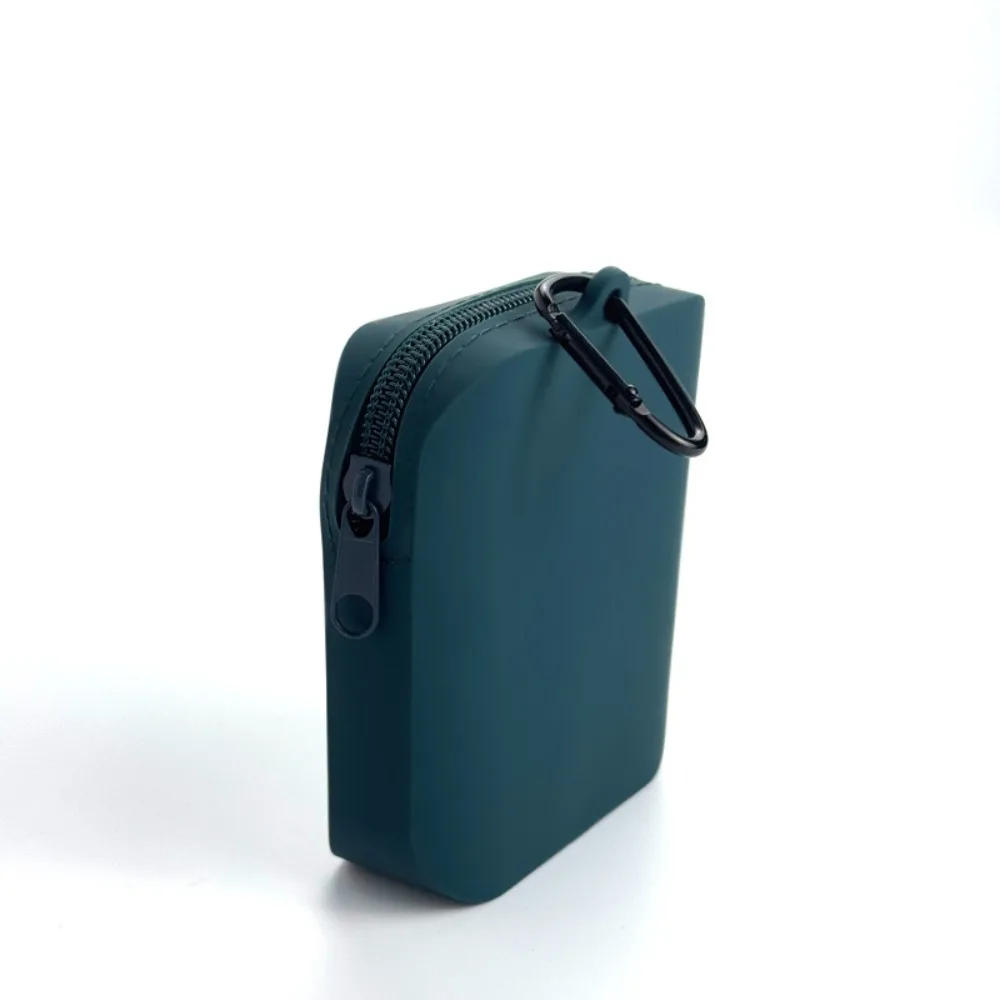 솔리드 컬러 실리콘 화장품 가방 직사각형 동전 지갑 다기능 보관 가방 대비 색 메이크업 브러쉬 홀더