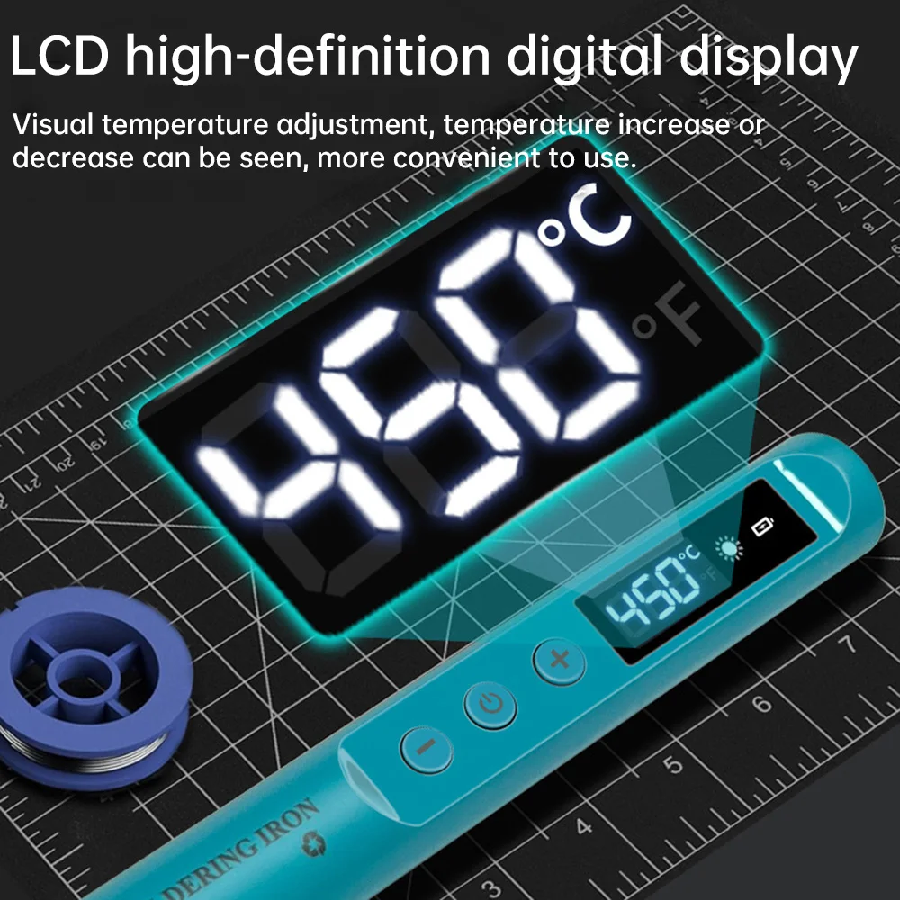 Upgraded USB Digital Soldering Iron Kit 800mah Battery Portable Temperature Adjustable Type-C interface Mini Soldering Iron