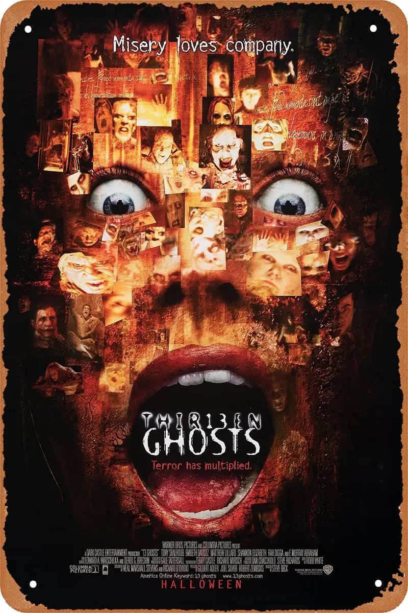 Seadlyise Vintage Metal Tin Sign Thirteen Ghosts Horror Movie Poster for Bar,Pub,Home,Coffee,Restaurants,Cafes,Wall Decor Metal