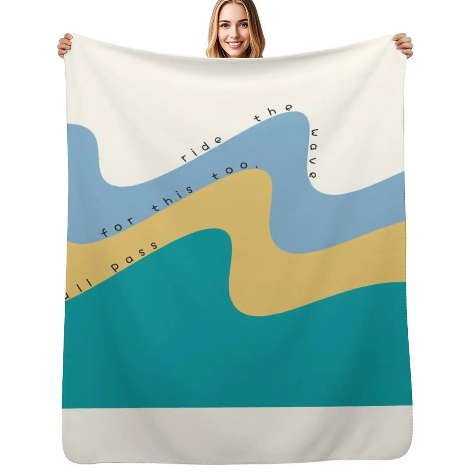Urge Surfing Ride the Wave Coping Skill for Mental Health Counselor Throw Blanket Soft Shaggy Sleeping Bag Summer Blankets