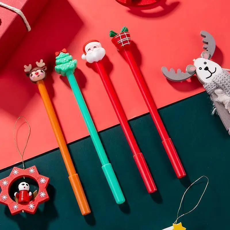 Practical 1Pc Christmas Cartoon Gel Pen Creative Signature Exam Pen Student Office Kids Stationery Xmas Party Gift Accessory