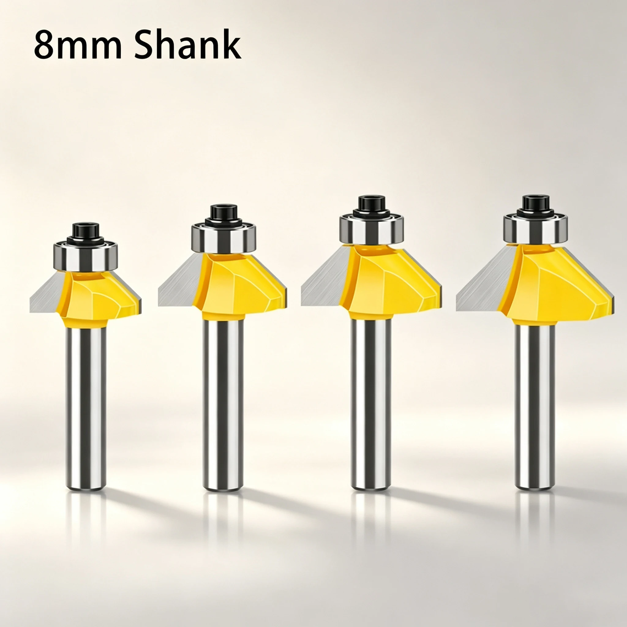 45° Angle Edge Trimming Router Bit 8mm Shank Woodworking Tools Furniture Wood Bevel Carving Groove Milling Cutter