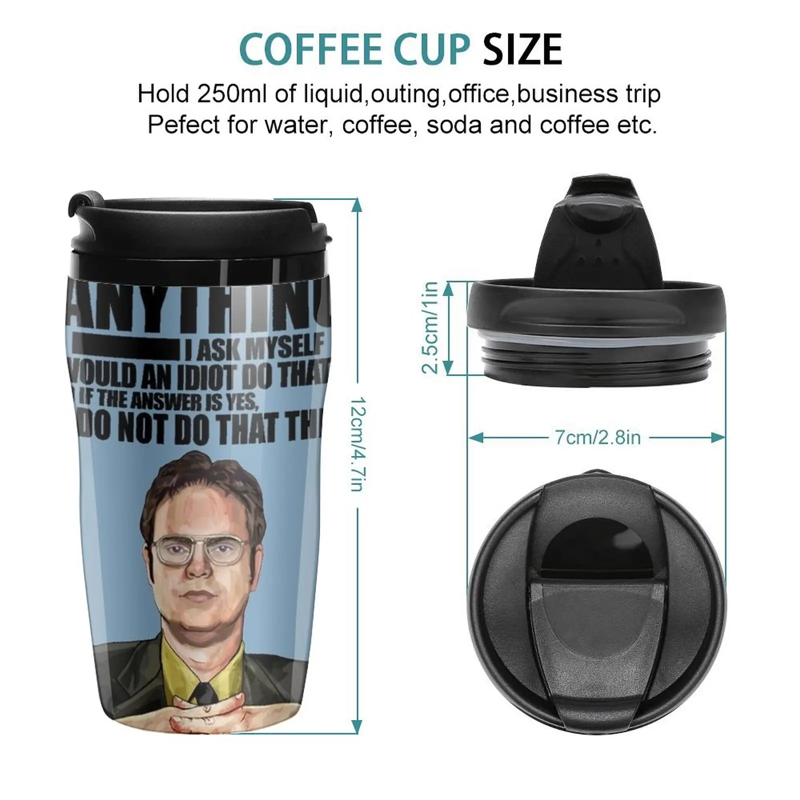 New The Office - Dwight K. Schrute Travel Coffee Mug Cute Mugs Coffee Bowl Thermal Cup For Coffee Glasses For Coffee