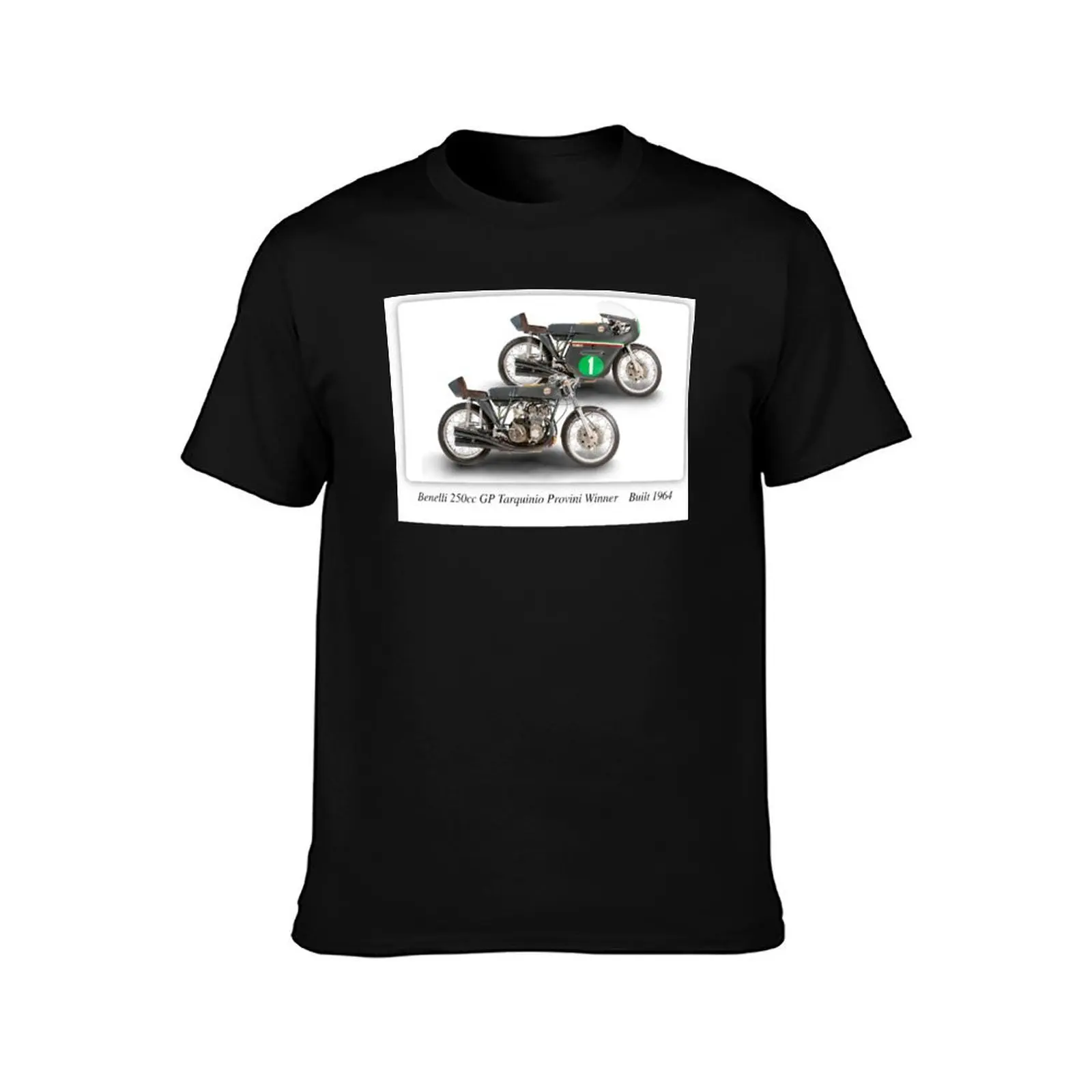 Benelli 250cc GP Motorcycle - A3 Print Poster on Photographic Paper T-Shirt man t shirt cotton high quality T-Shirt