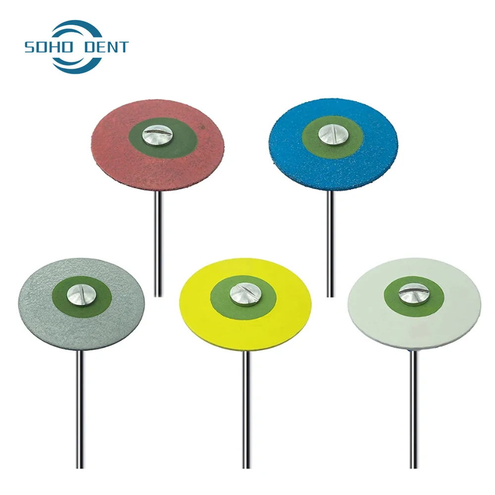 

5Pcs 26mm Hp Dental Polish Dental Rubber Diamond Polisher Wheel Disc Suitable for Porcelain Dental Material