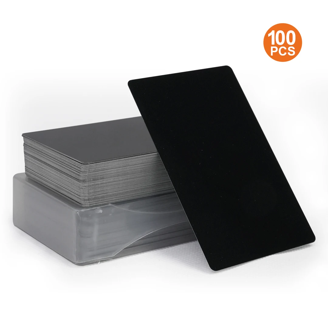 100 cartes de visite vierges en aluminium de 0,2 mm, multicolores, noir et or, personnalisables, pour gravure laser, fournitures artisanales