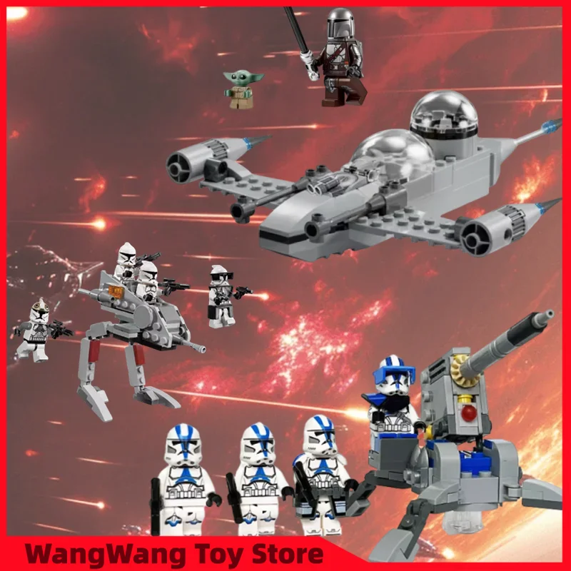 Compatible With Star Wars Battle Pack Stormtrooper Clone Trooper Minifigures Building Blocks Combat Set Collectors For Gifts