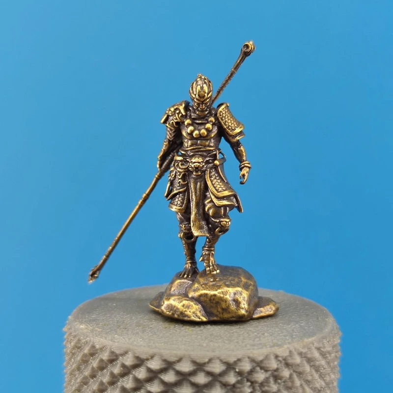 Antike Affen-Sonnen-Wukong-Miniaturfiguren, handgefertigte Mini-Goldene-Stab-Wu-Kong-Statuen, Modell-Schreibtischornamente, Heim- und Auto-Dekorationsartikel