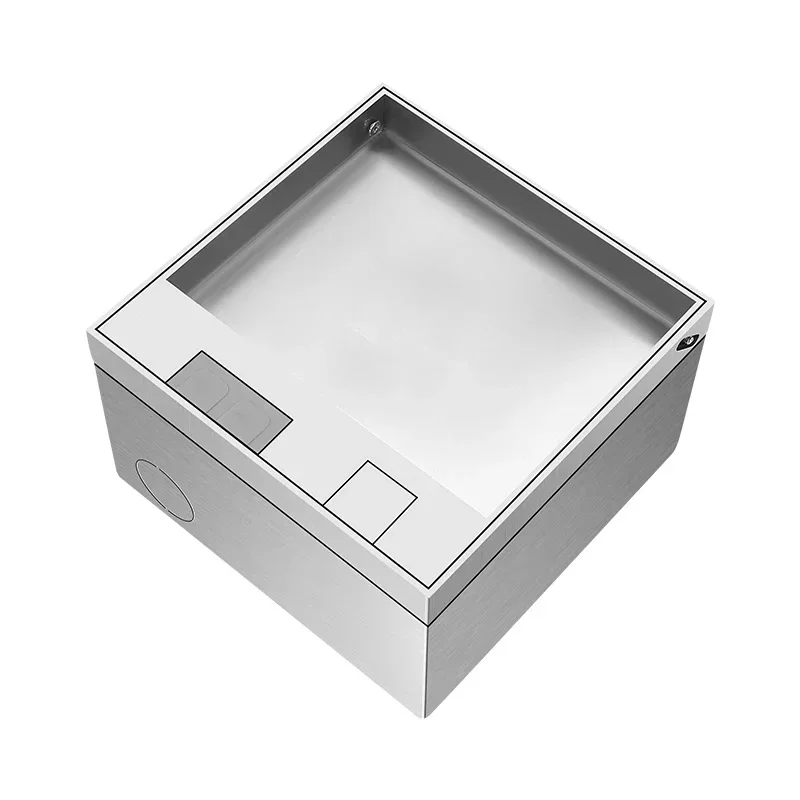 Flat Floor Hidden Socket Box,130mmx130mm,UK US EU BR FR Standard Power,USB HDMI RJ45,Embedded Stainless Steel for Home & Office