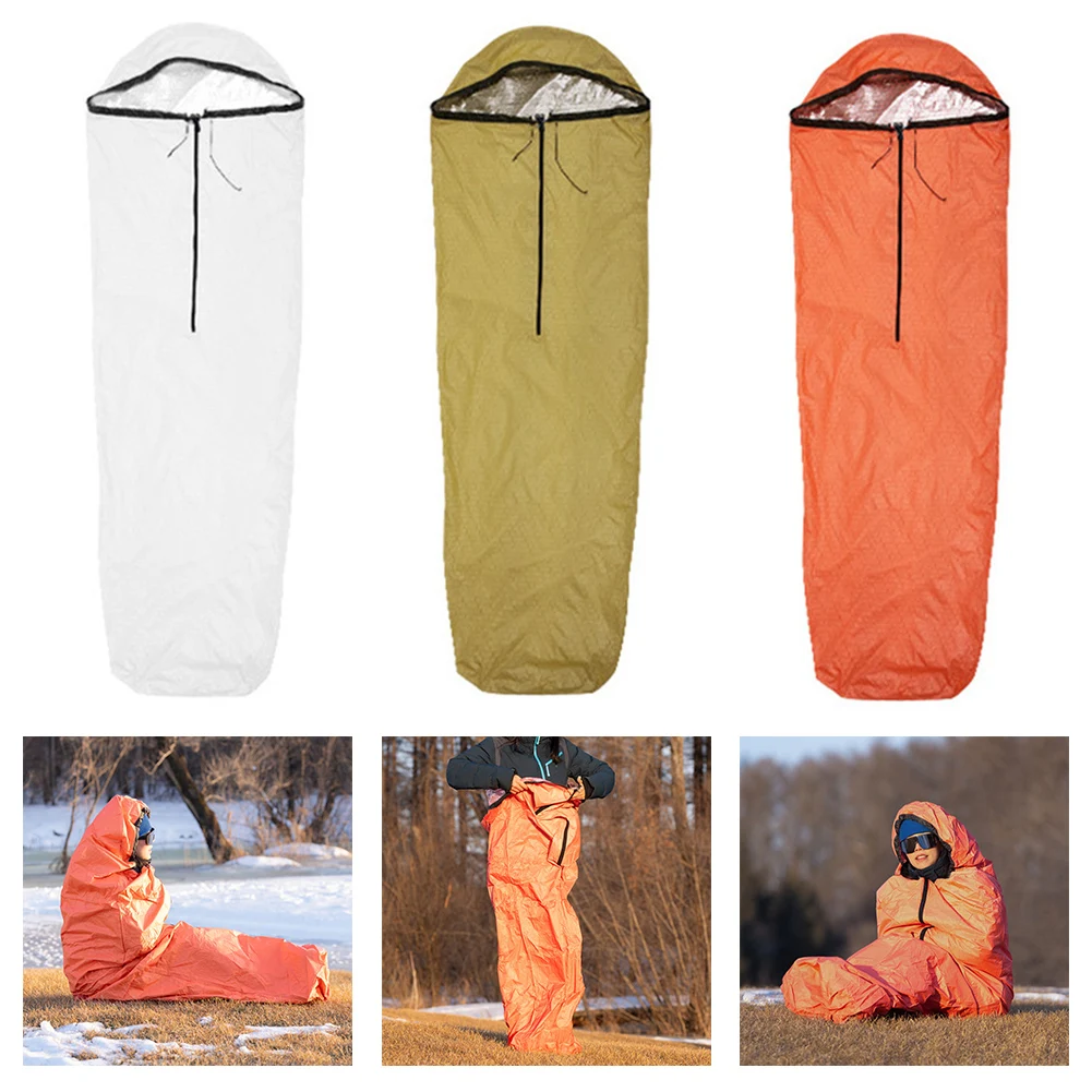 

Essential Camping Gear Outdoor Survival Gear Camping Sleeping Bag Aluminized PE Material Heat Retention Tear-resistant Material