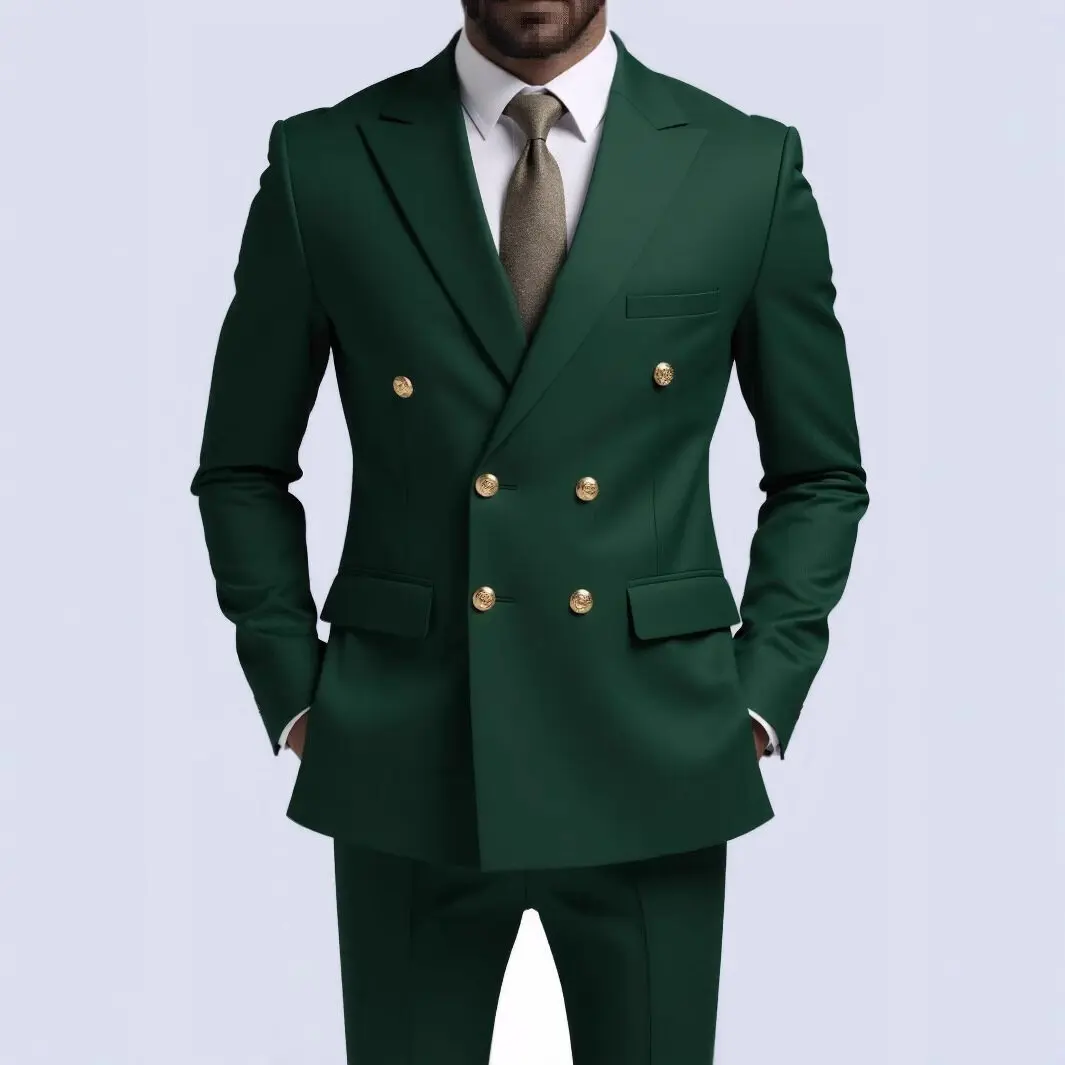 

Casual Double-Breasted Men's Suit Business Formal Single Jacket Outerwear Youth All-Season Plain Color Fashionable Men's Wear