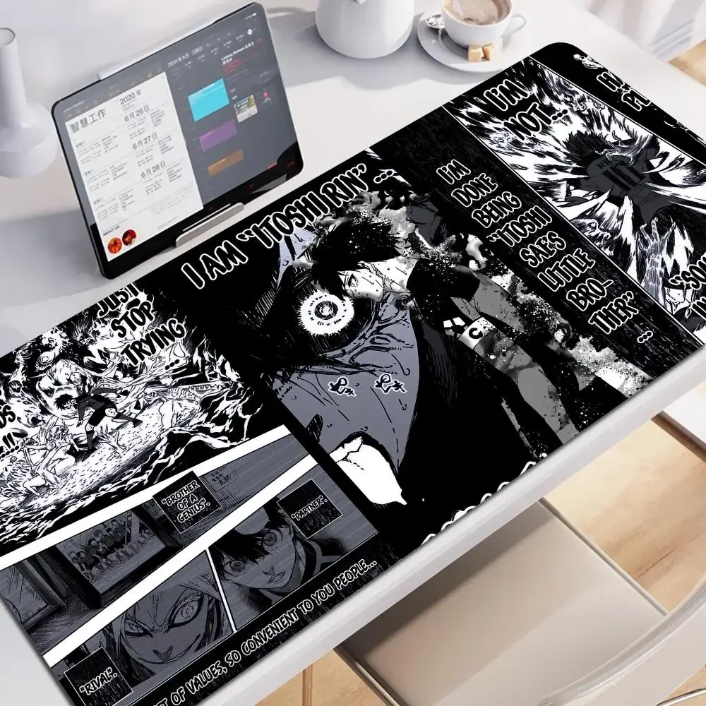 CIFBUY Blue Lock Anime Large Gaming Mouse Pad Soccer Character Desk Mat Anti-slip Keyboard Mousepad