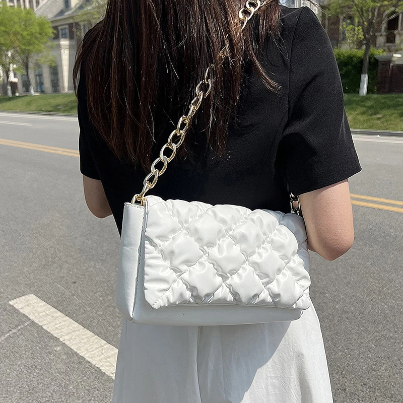 

Plaid Pu Leather Women Shoulder Bag Chain Strap Crossbody Bags For Women Fashion Designer Handbags Female Messenger Bags