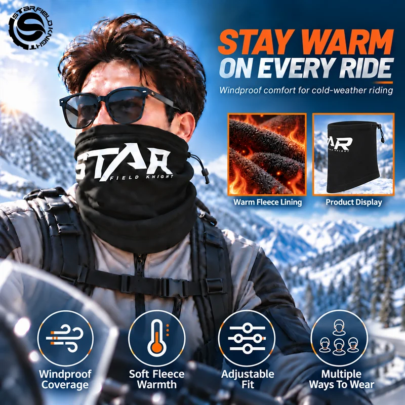 Motorcycle Cycling Scarves Neck Mask Scarf Winter Cotton Warm Soft Breathable Multifunctional Outdoor Skiing Sports Riding Gears