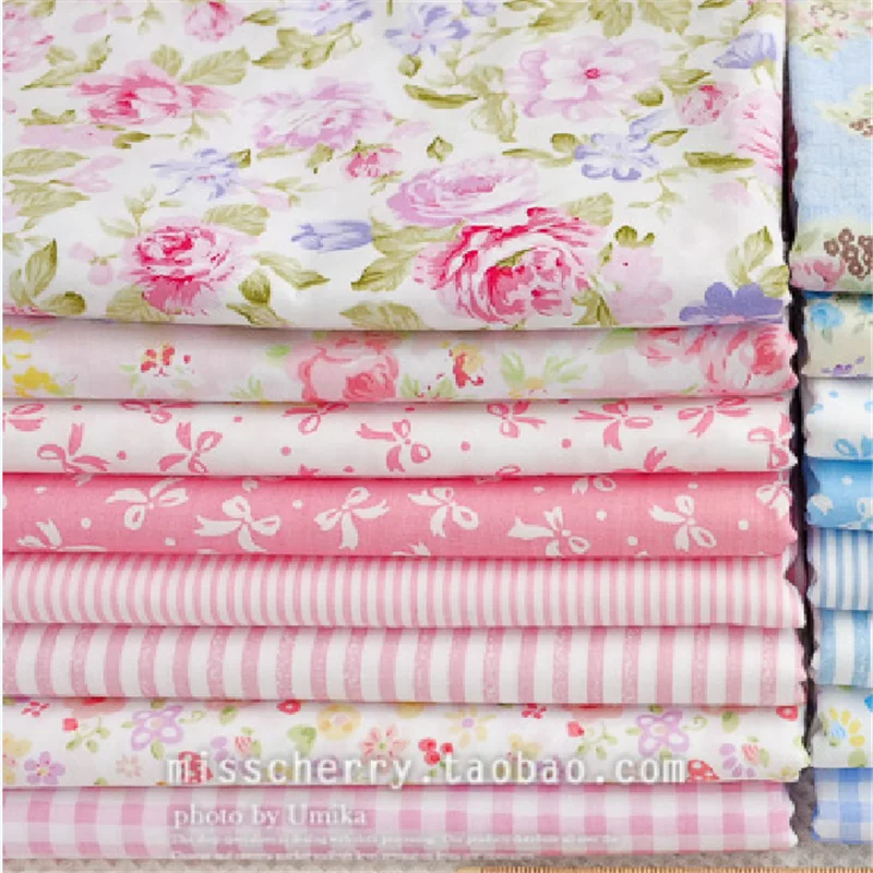 8 Stück 40*50CM weicher bedruckter Stoff, niedliche rosa Serie, Patchwork-Quiltstoff, Baumwollstoff für Näharbeiten, Handarbeiten.