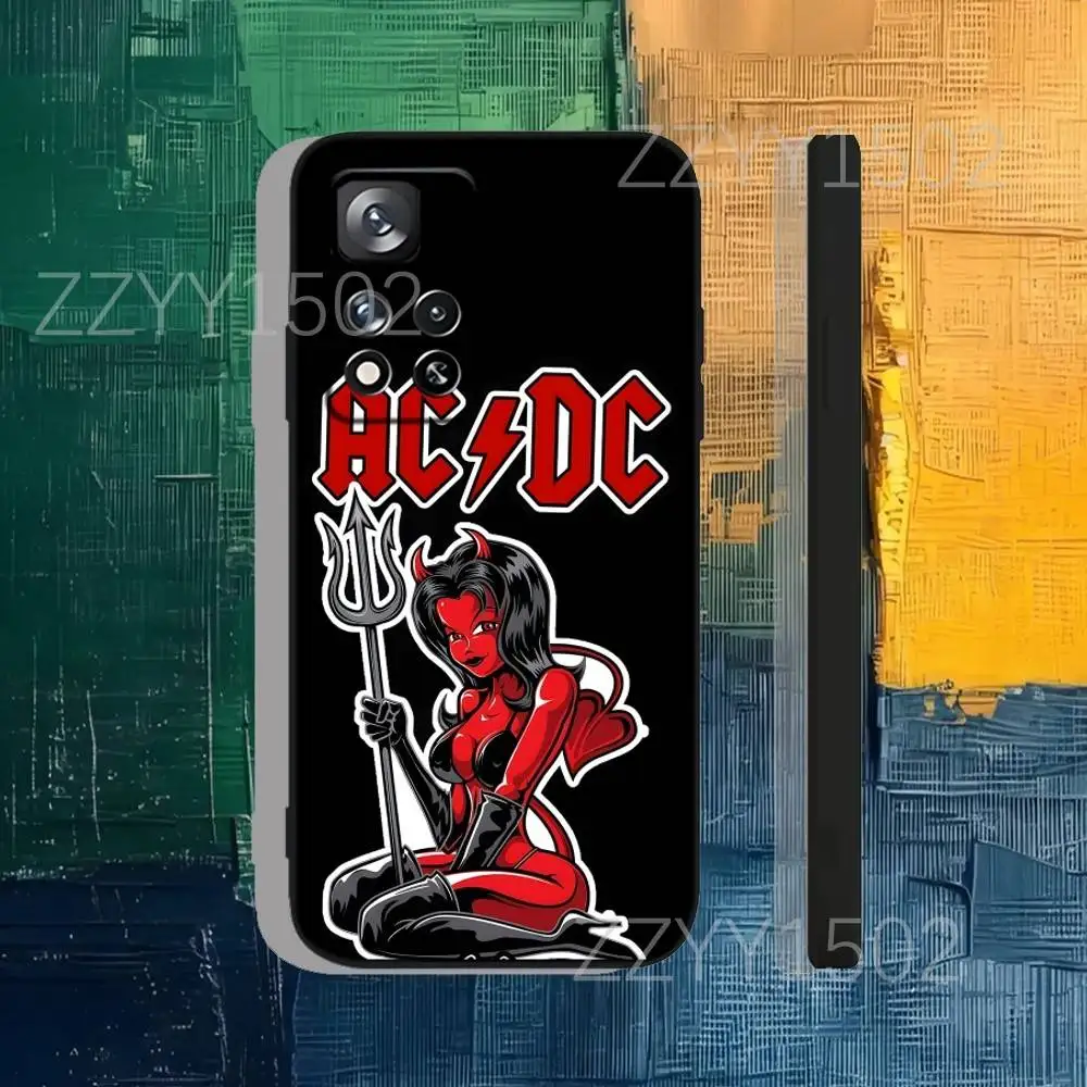 A-AC Band D-DC  Phone Case For Samsung S25,S24,Ultra,S20,S30,Plus,S22,S23,Ultra,Plus,5G Black Silicone Soft