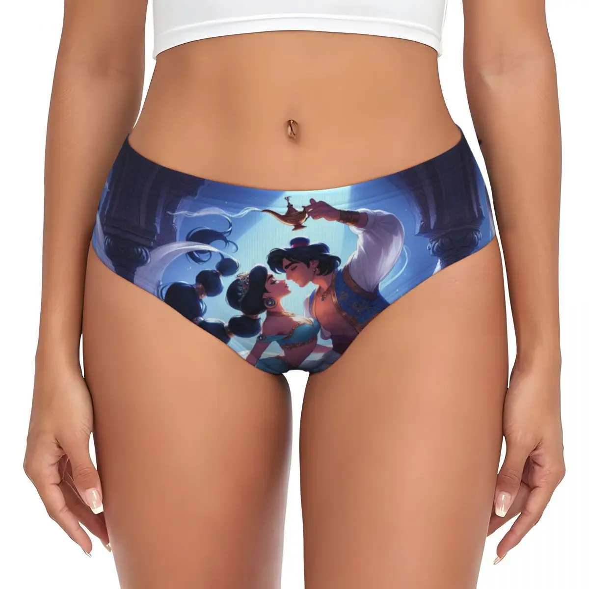 Custom Women's Hot Aladdin And The Magic Lamp Panties Breathable Briefs Underwear