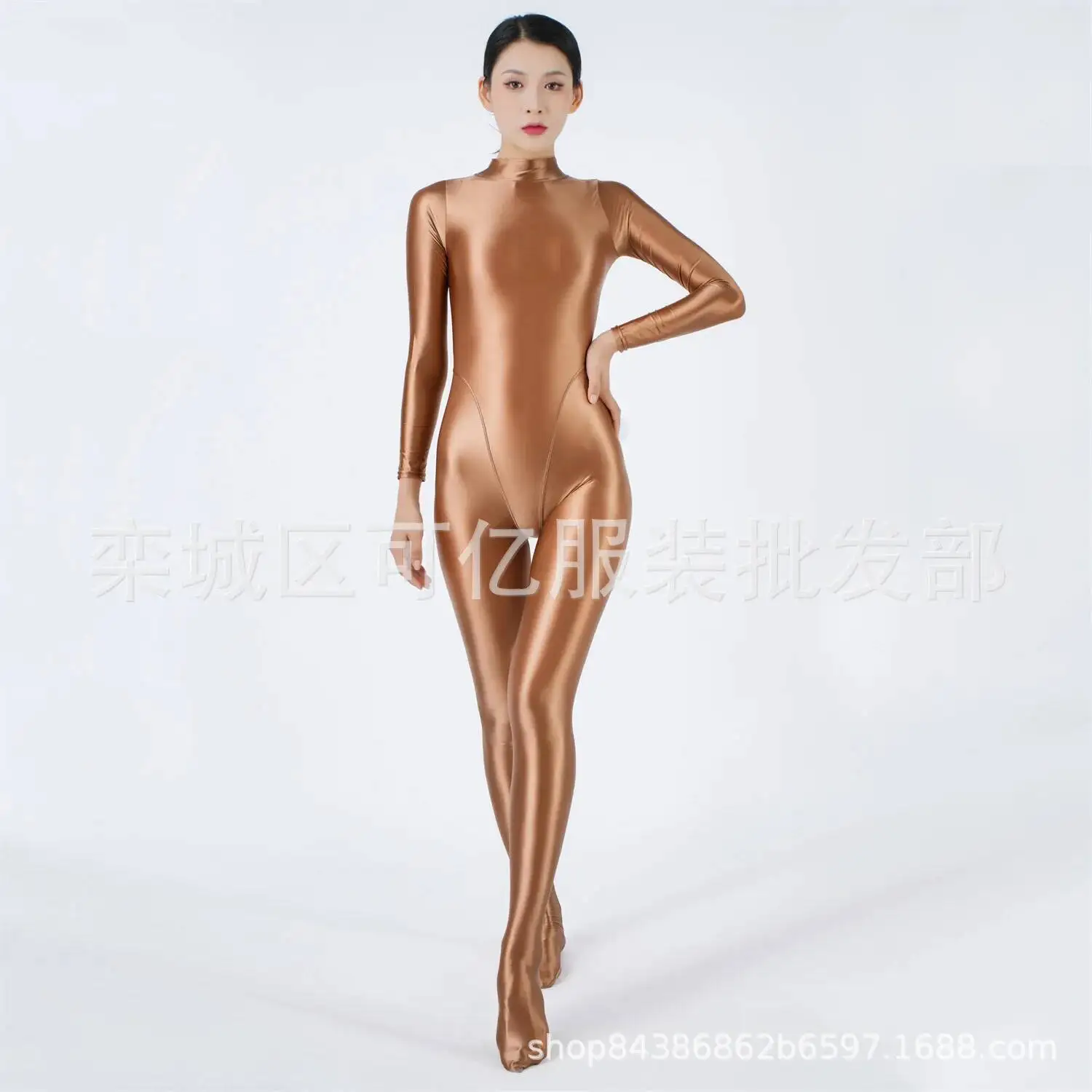 光沢のあるサテンのセクシーなボディコンプレイスーツジャンプスーツ女性用衣装ホームワンピーススーツロンパース