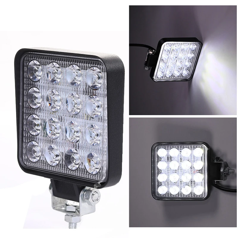 

48w 16LED Dust Proof Working Light Spotlight Truck Off Road Tractor 12V ABS+LED Accessories High Intensity Headlights