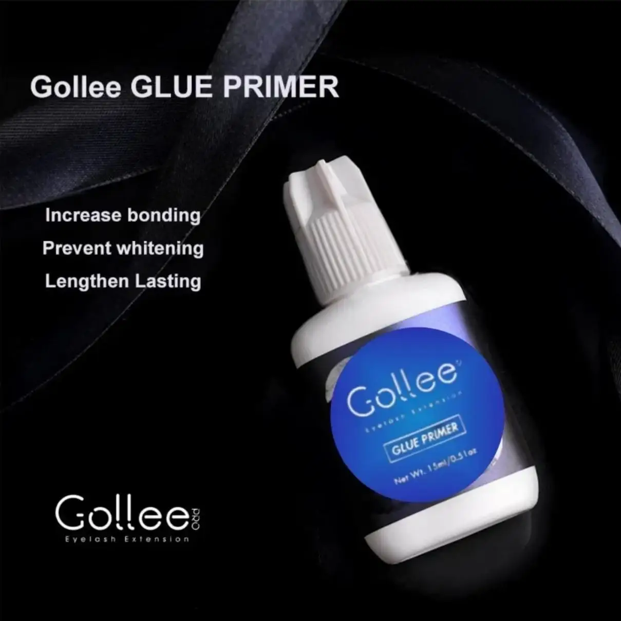 

Gollee Primer for Eyelash Glue Enhances Adhesive Bonding Power Improves Retention Prepares Lashes Before Extension Application
