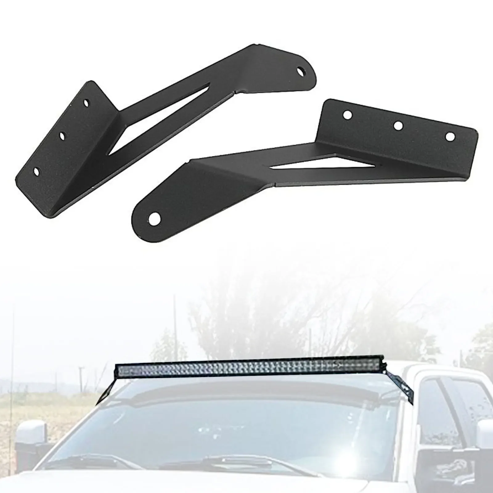 LED Light Bar Brackets 54 inch Curved Light Roof Upper Windshield Mounting Holder for Ford F250 F350 Super Duty 1999-2015