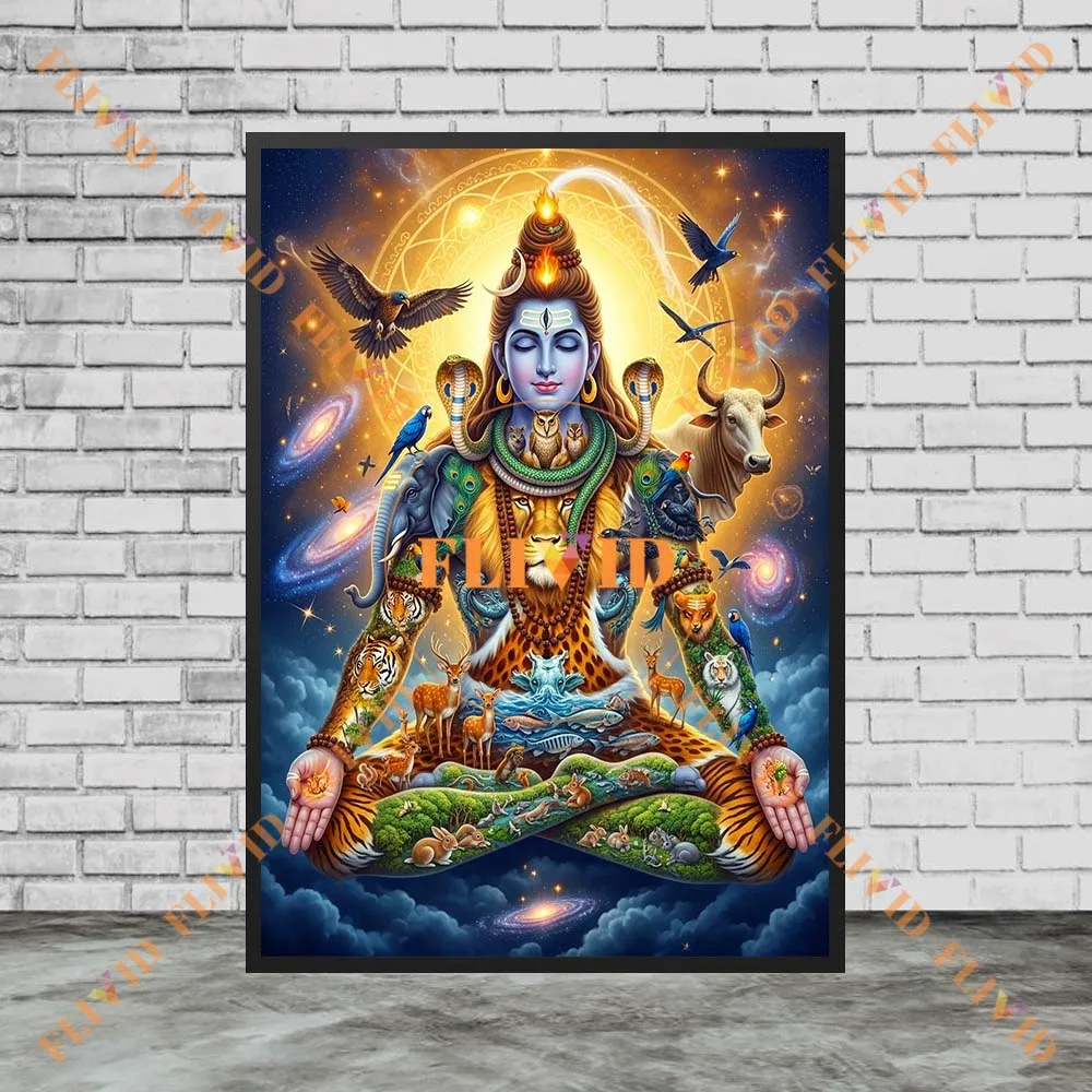 Hinduism Lord Shiva Parvati Religion Poster Wall Pictures For Church Home Decor Posters Wall Art Canvas Painting Unframed