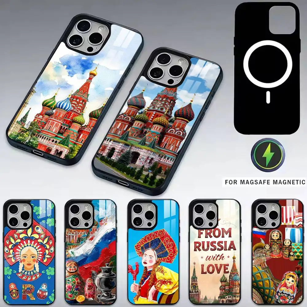 

Russian T-Traditional Culture Phone Case For iPhone17,16,15,14,13,12,11 Plus,Pro Magnetic with Magsafe Wireless Charging
