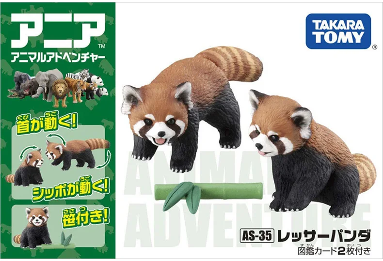 TAKARA TOMY Anlia Animal Red Panda Model Simulation Raccoon Collection Ornaments Miniature Figures Children's Toys Birthday Gift