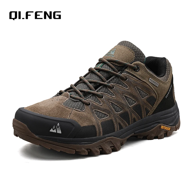 

Men's Mountaineering Large Footwear Outdoor Sneaker Men's Genuine Leather Walking Shoes Autumn Winter Couples Casual Shoes