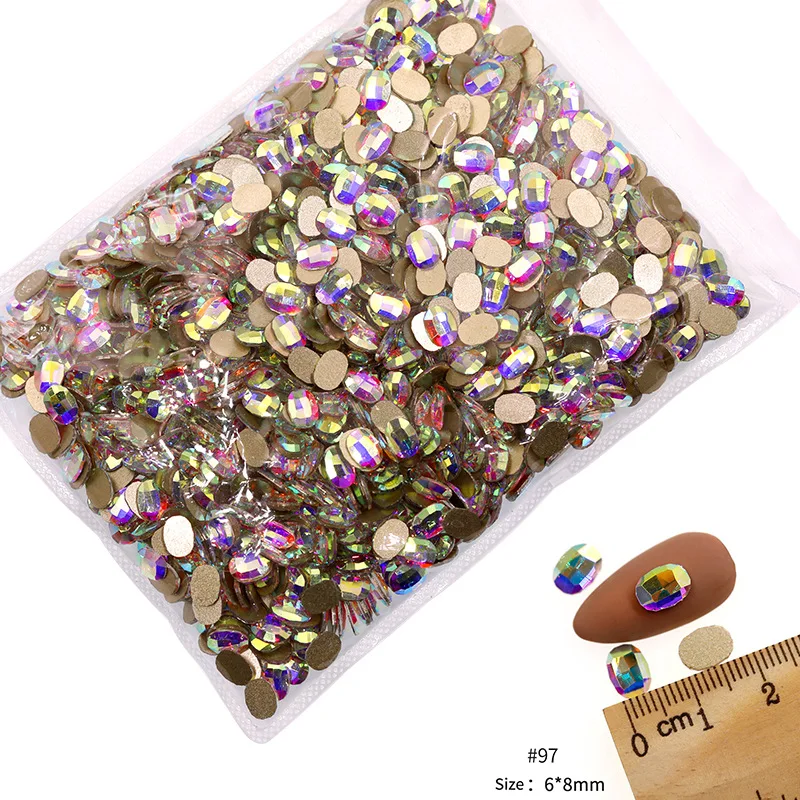 VDD 81-118 Großhandel 1440 Stück Glasrhinestones Kristall AB Flache Rückseite Glänzende Strass-Steine für DIY-Handwerk Nagelkunst-Zubehör – Detail 23