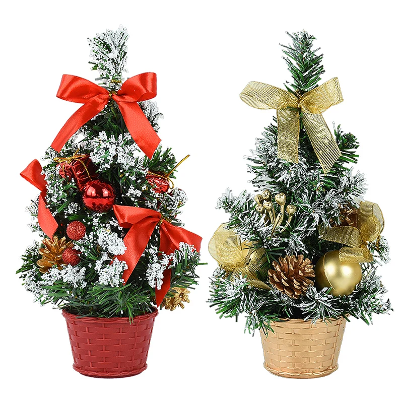 

1Pc Small Artificial Christmas Tree Ornament Fake Potted Plant Halloween Party Decorations For Home Navidad New Year 2025